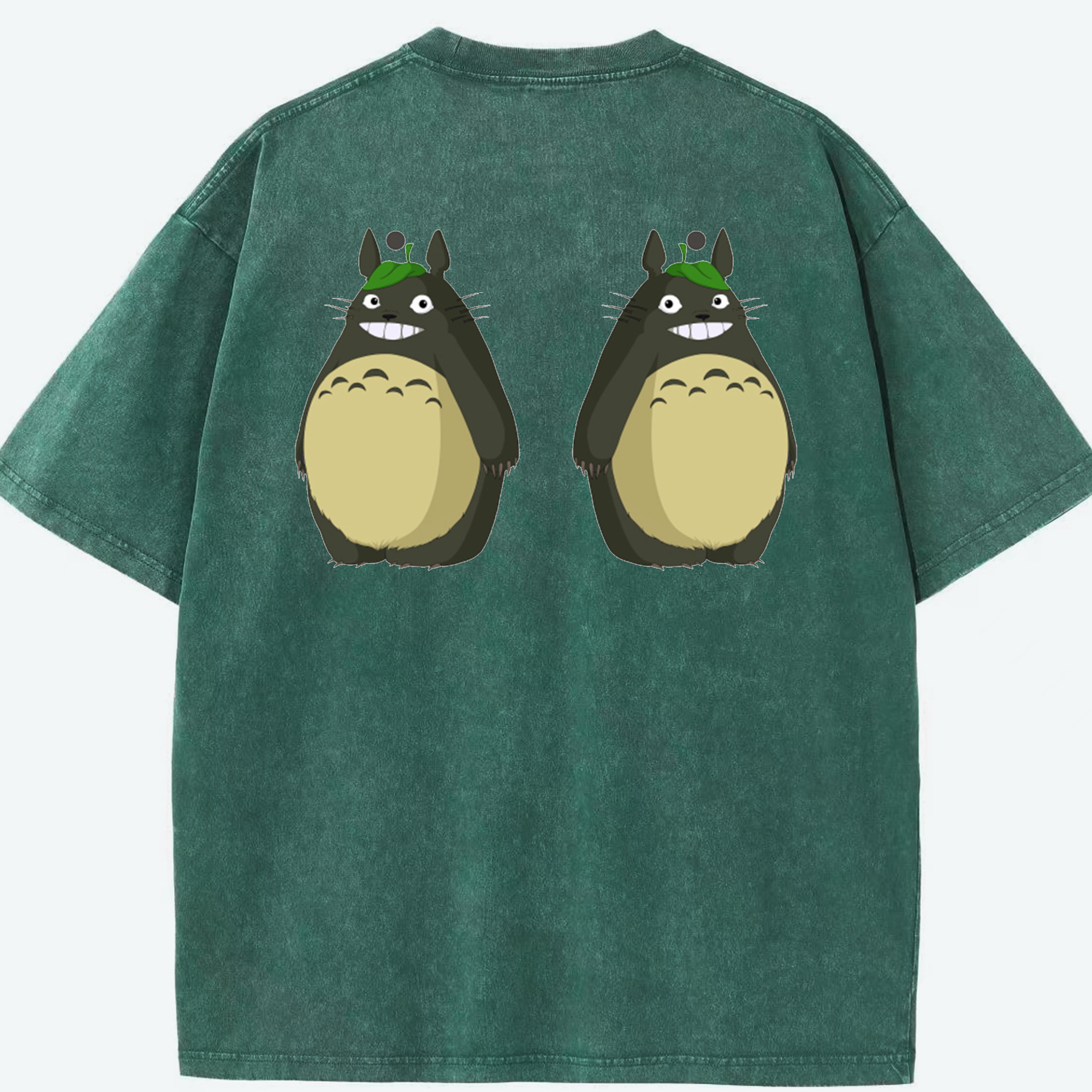 （画像用） となりのトトロ 草壁メイ 草壁サツキ My Neighbor Totoro Satsuki Kusakabe Mei Kusakabe 綿100% ヴィンテージ風 半袖Tシャツ（背面プリント）